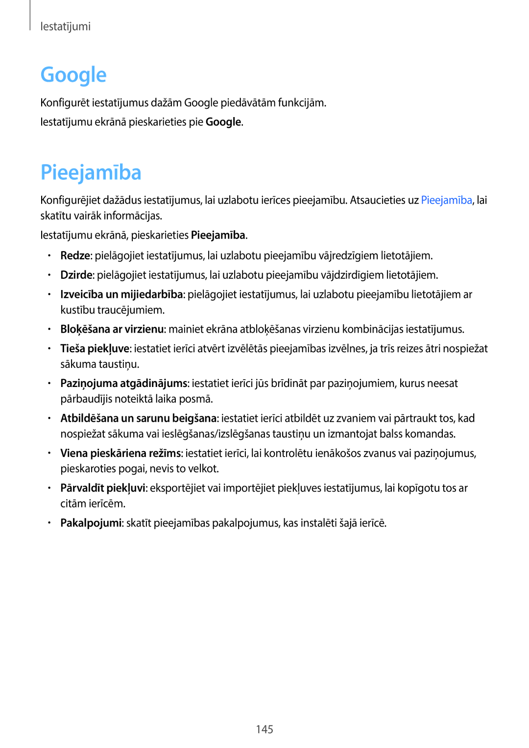 Samsung SM-A320FZINSEB, SM-A320FZKNSEB, SM-A320FZDNSEB manual Google, Pieejamība 