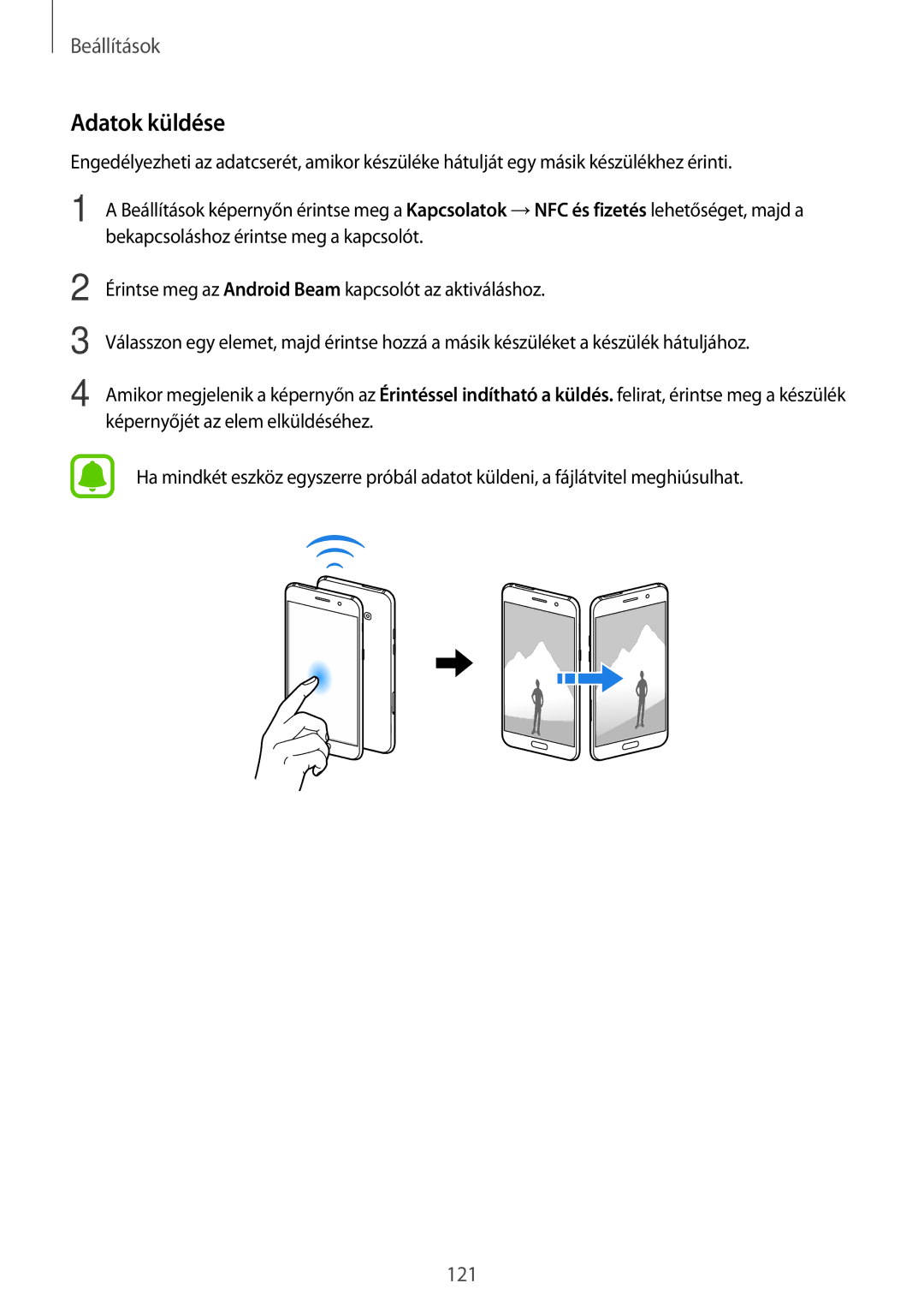 Samsung SM-A320FZKNXEH manual Adatok küldése 