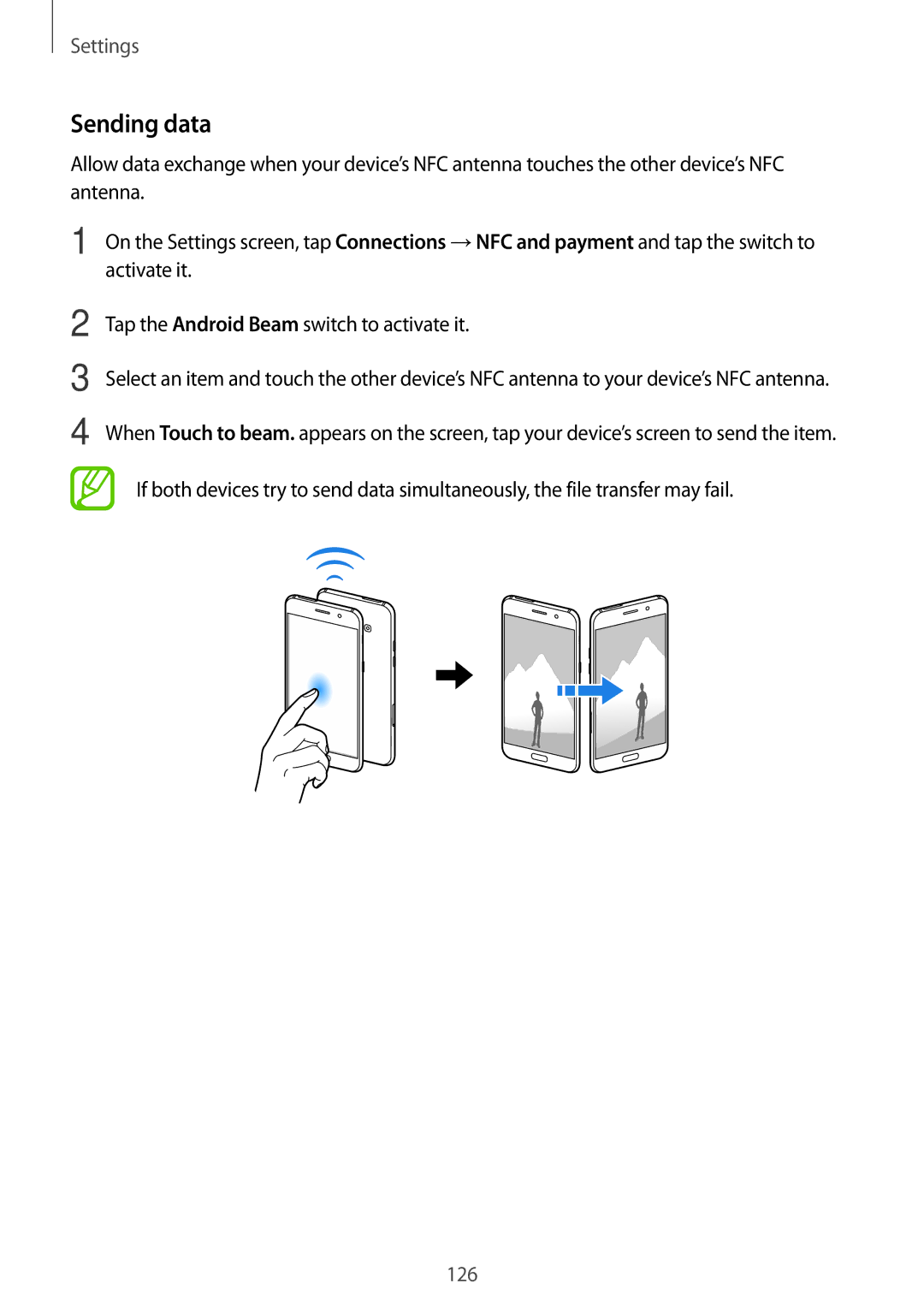 Samsung SM-A320YZDDXXV, SM-A320YZKDXXV manual Sending data 