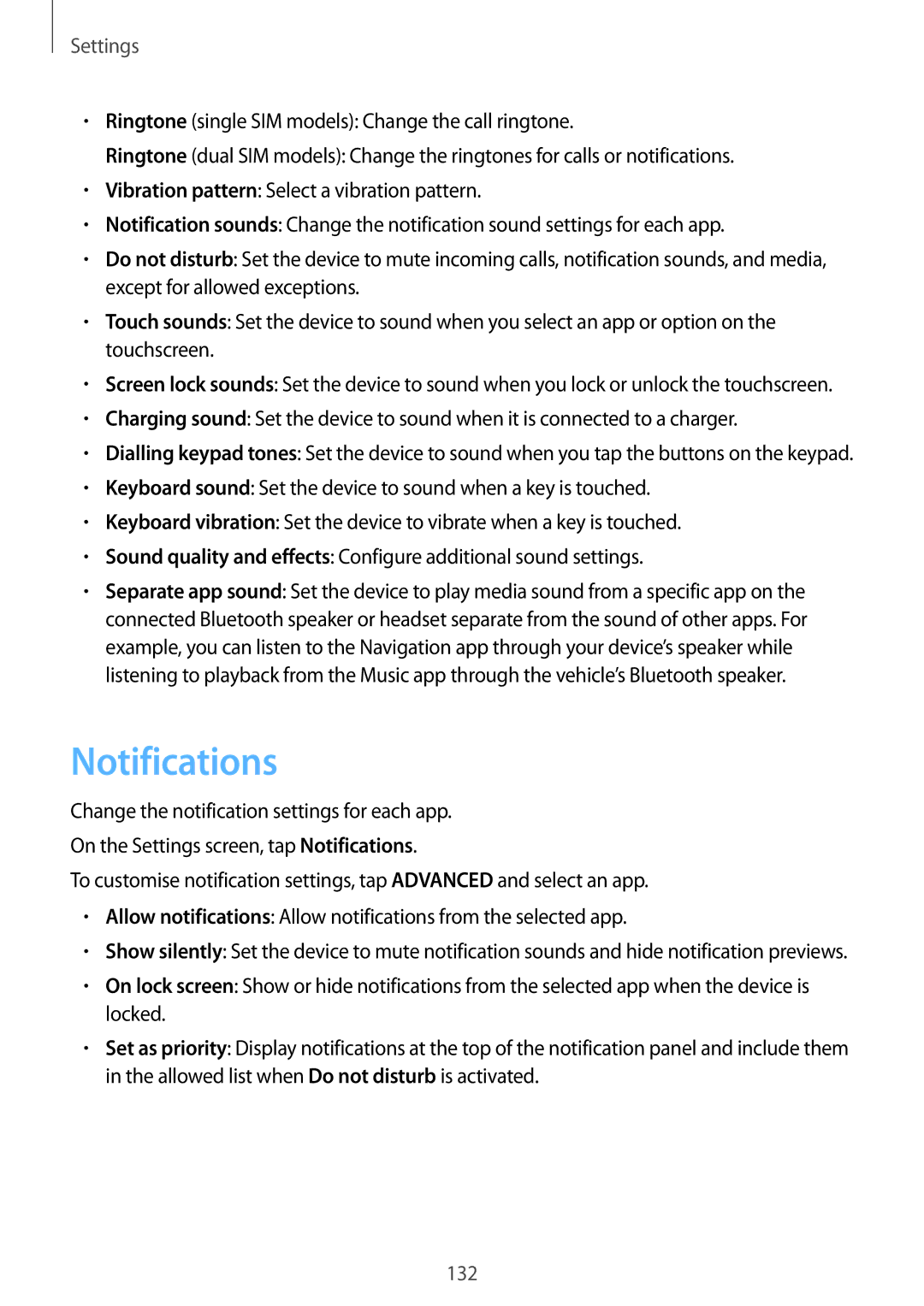 Samsung SM-A320YZDDXXV, SM-A320YZKDXXV manual Notifications 