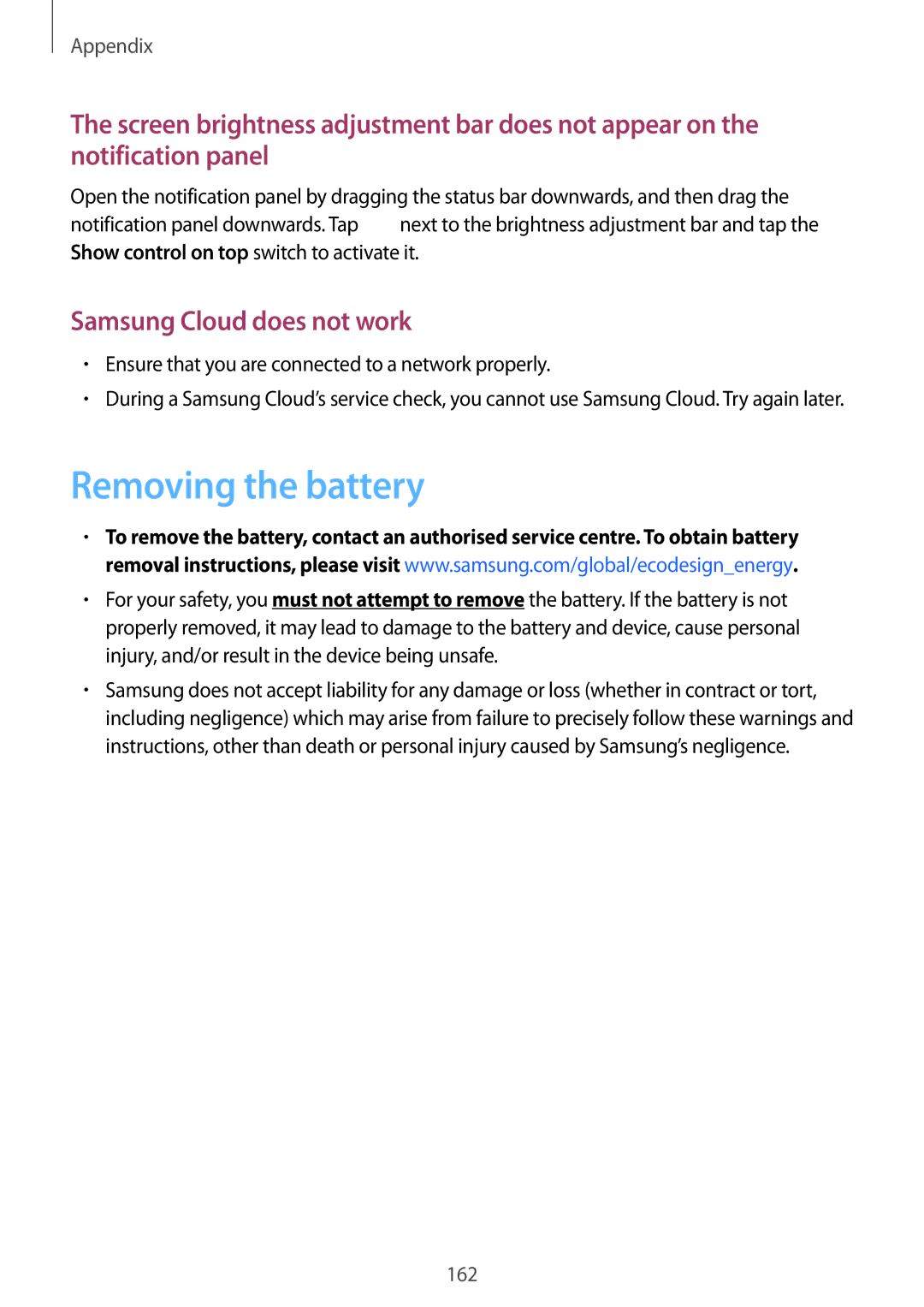 Samsung SM-A320YZDDXXV, SM-A320YZKDXXV manual Removing the battery, Ensure that you are connected to a network properly 