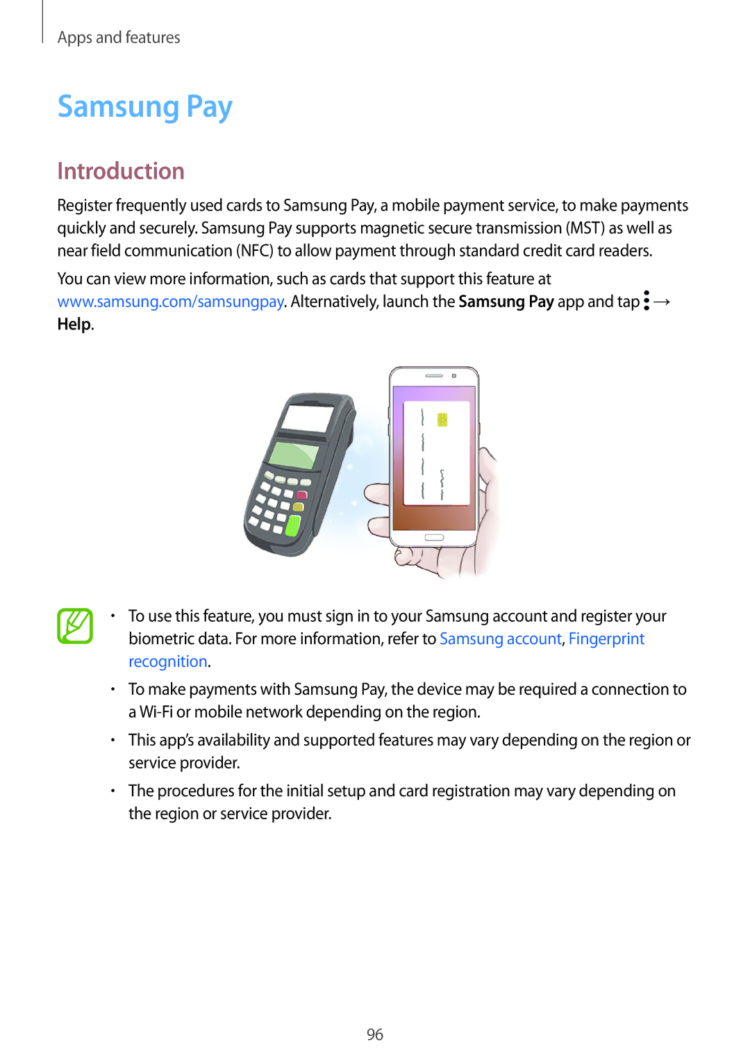 Samsung SM-A320YZDDXXV, SM-A320YZKDXXV manual Samsung Pay, Introduction 