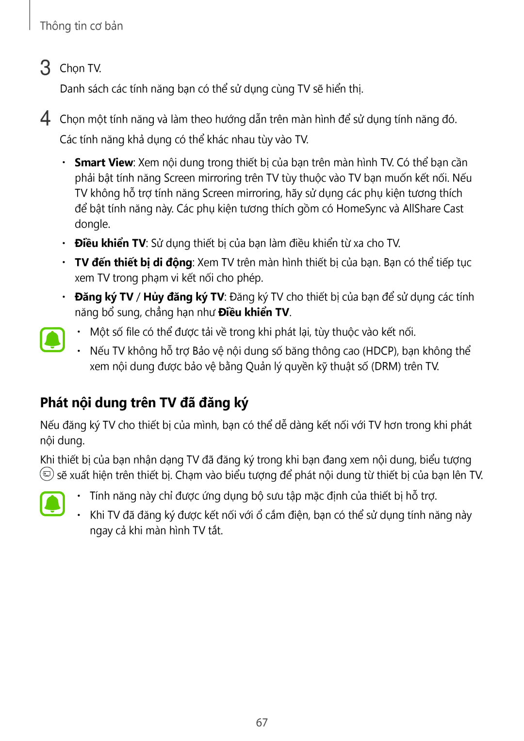 Samsung SM-A320YZKDXXV, SM-A320YZDDXXV manual Phát nội dung trên TV đã đăng ký 