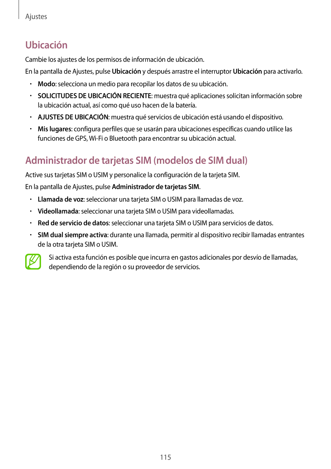 Samsung SM-A500FZSUPHE, SM-A500FZDUPHE, SM-A500FZKUPHE manual Ubicación, Administrador de tarjetas SIM modelos de SIM dual 