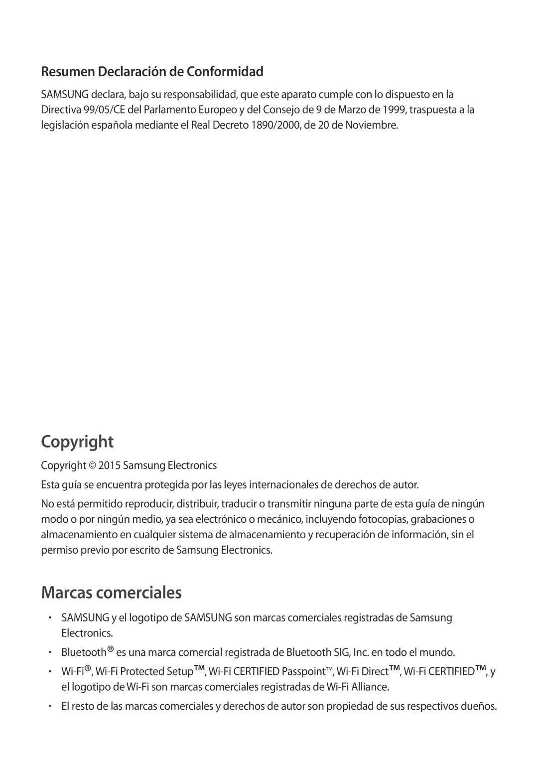 Samsung SM-A500FZSUPHE, SM-A500FZDUPHE, SM-A500FZKUPHE manual Copyright, Resumen Declaración de Conformidad 