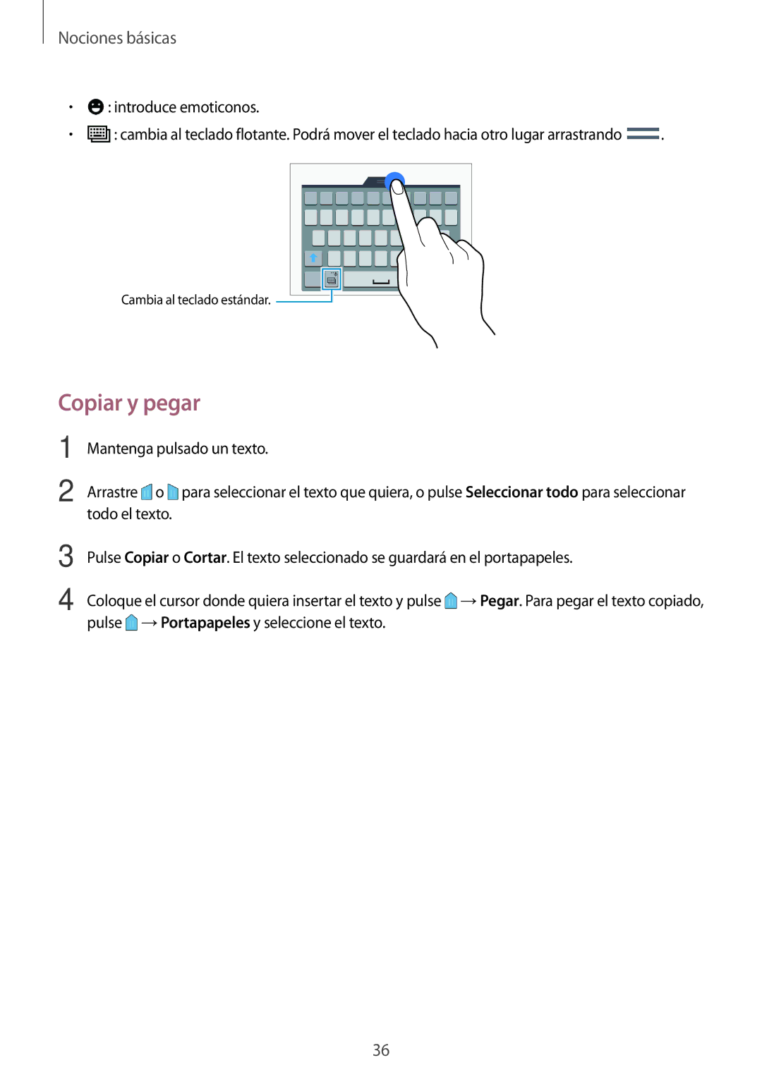 Samsung SM-A500FZDUPHE, SM-A500FZSUPHE, SM-A500FZKUPHE manual Copiar y pegar 