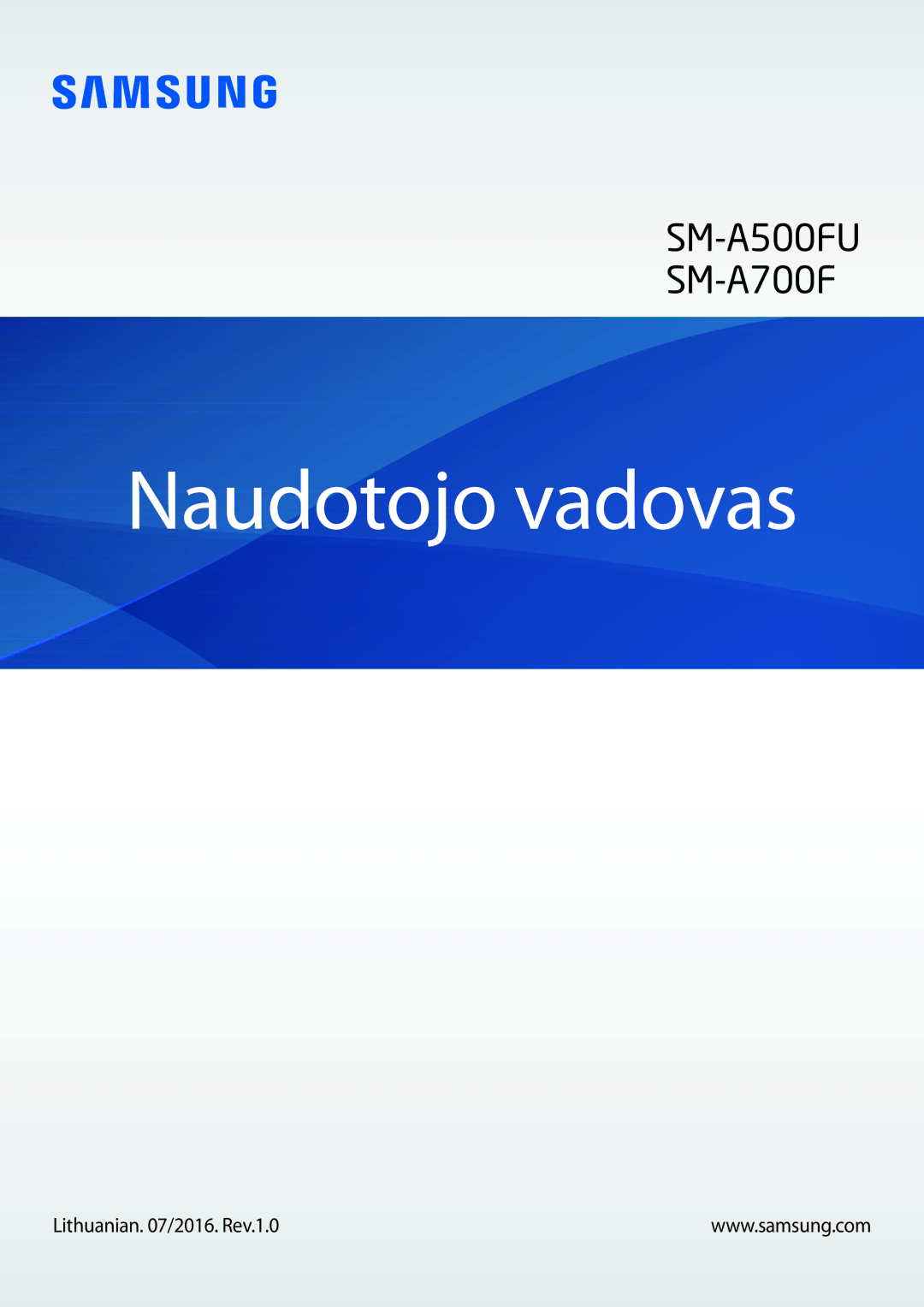 Samsung SM-A700FZDASEB, SM-A500FZDUSEB, SM-A700FZWASEB, SM-A700FZKASEB manual Naudotojo vadovas 