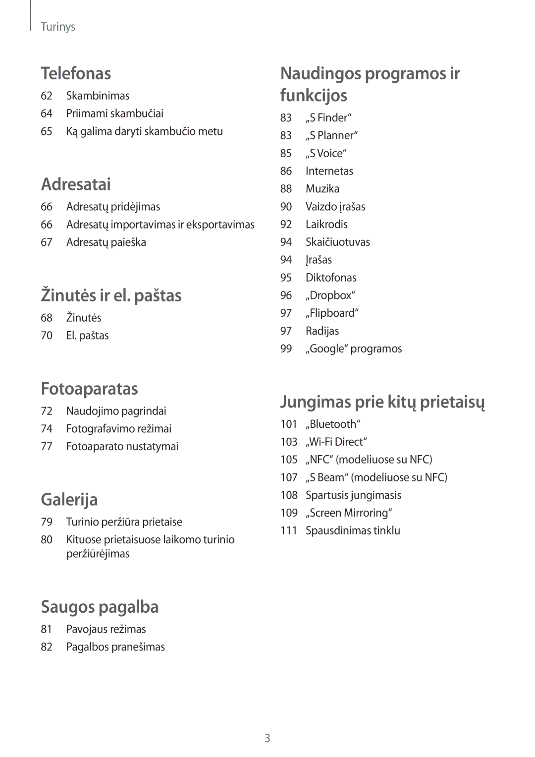 Samsung SM-A700FZKASEB, SM-A500FZDUSEB, SM-A700FZDASEB, SM-A700FZWASEB manual Telefonas 