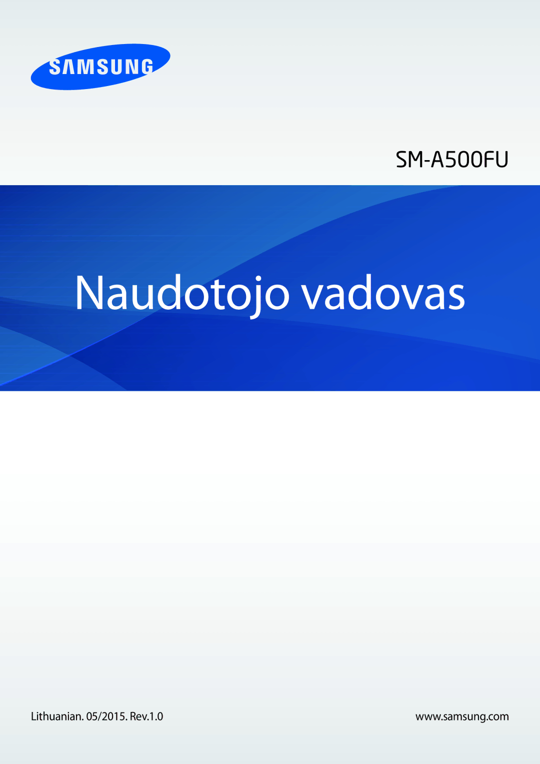 Samsung SM-A500FZDUSEB manual Naudotojo vadovas, Lithuanian /2015. Rev.1.0 