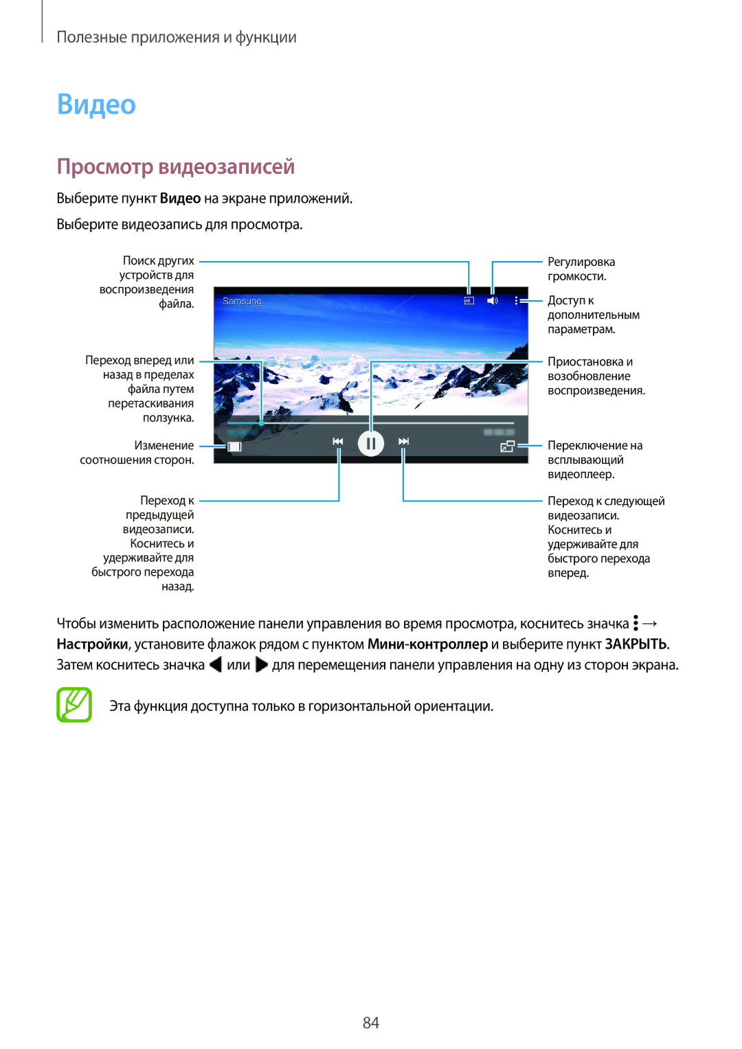 Samsung SM-A500FZKDSER, SM-A500FZBDSER manual Видео, Просмотр видеозаписей 