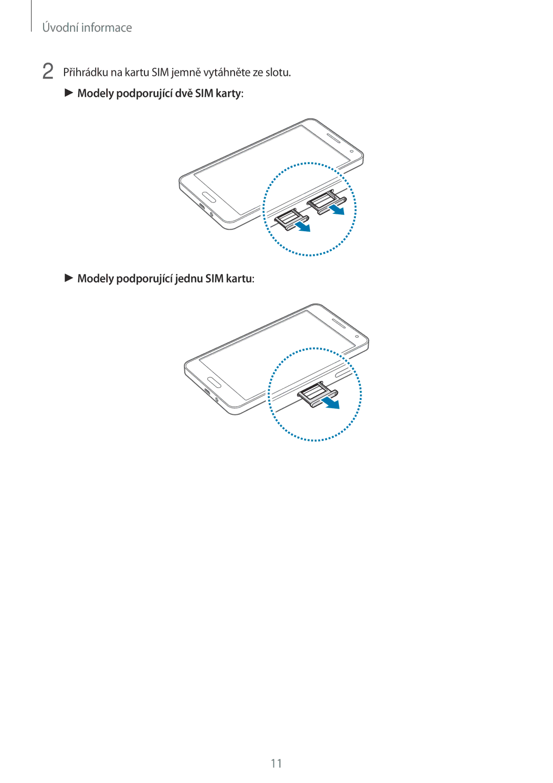 Samsung SM-A500FZKUETL manual Přihrádku na kartu SIM jemně vytáhněte ze slotu 