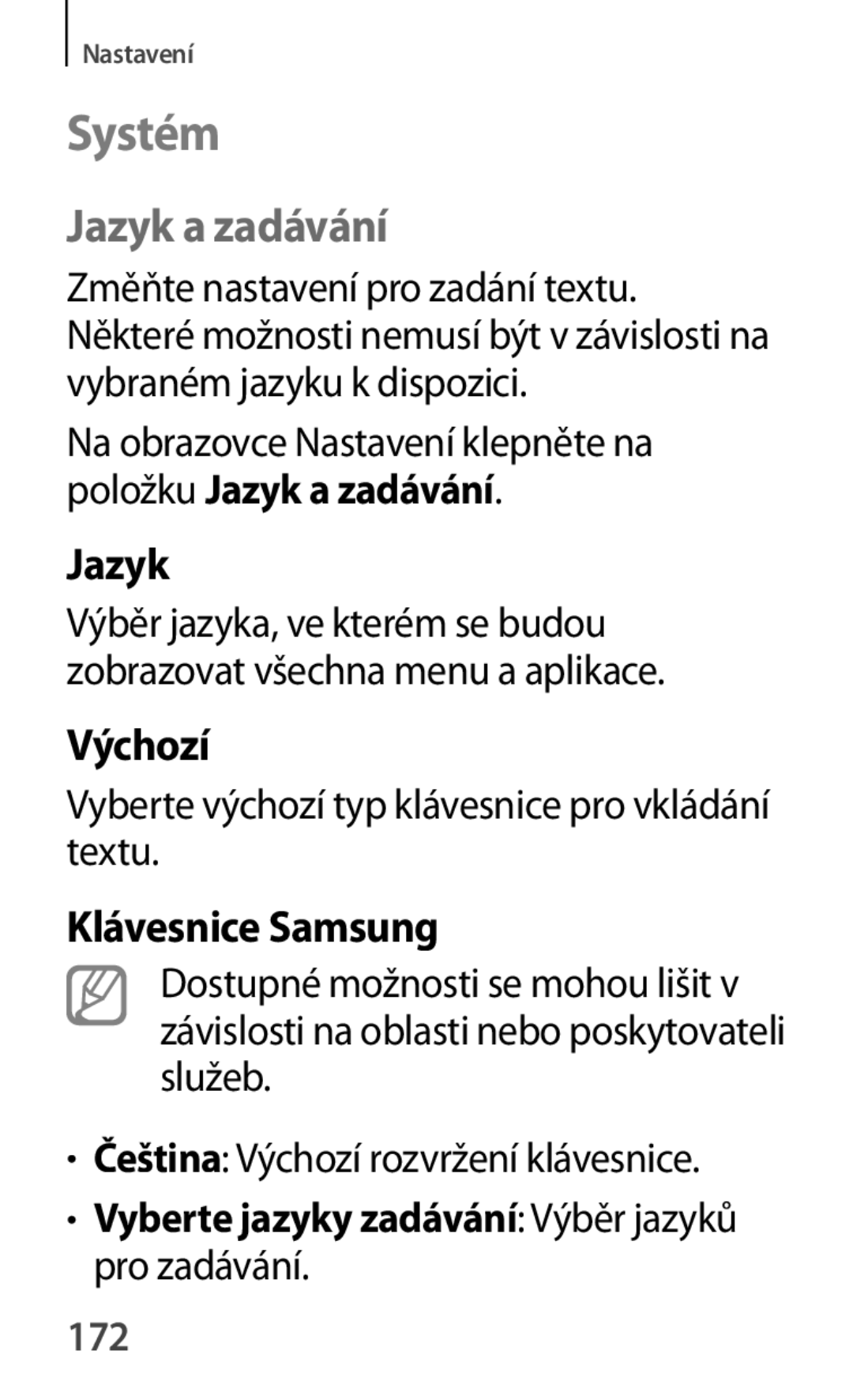 Samsung SM-A500FZKUETL manual Systém, Jazyk a zadávání, Výchozí, Klávesnice Samsung 