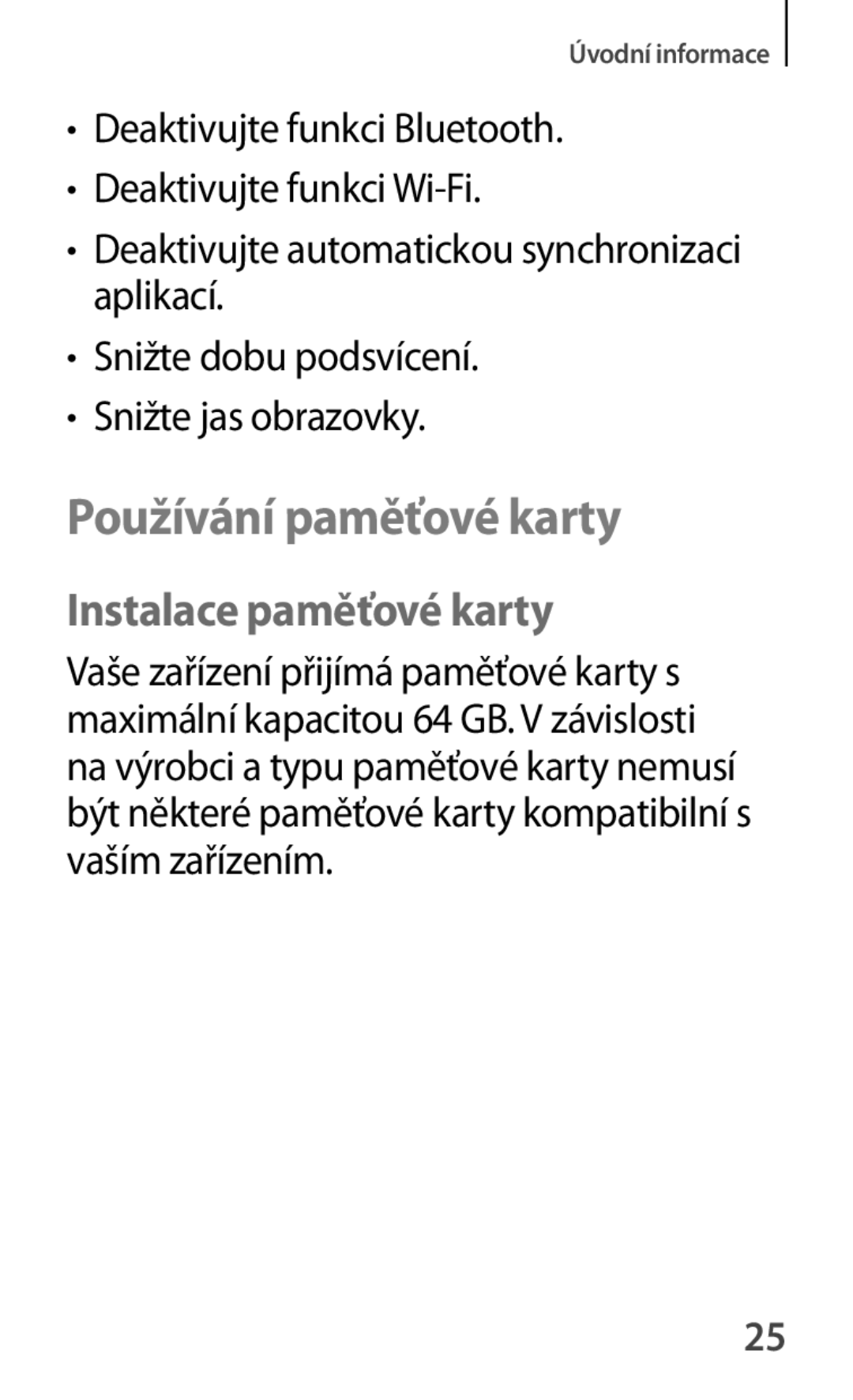 Samsung SM-A500FZKUETL manual Používání paměťové karty, Instalace paměťové karty 