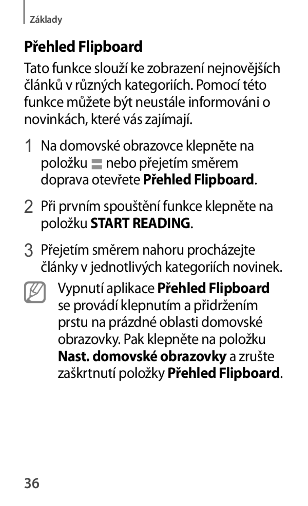 Samsung SM-A500FZKUETL manual Přehled Flipboard 