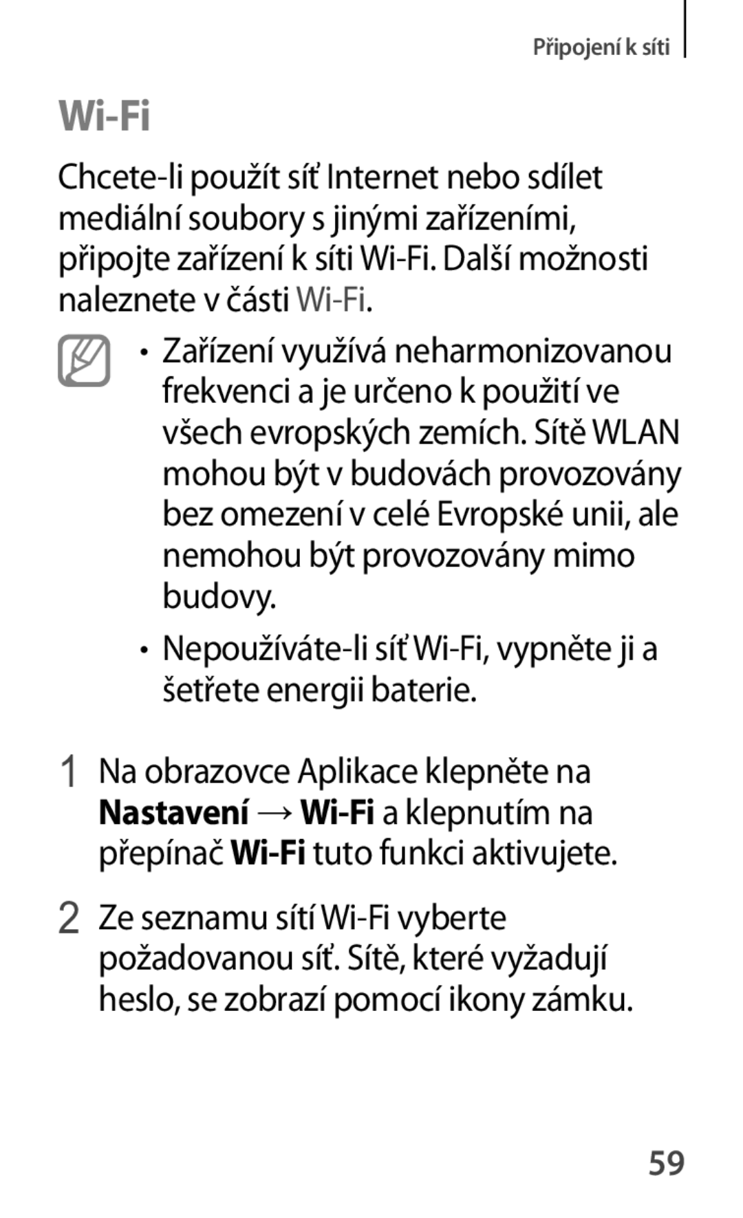 Samsung SM-A500FZKUETL manual Wi-Fi 