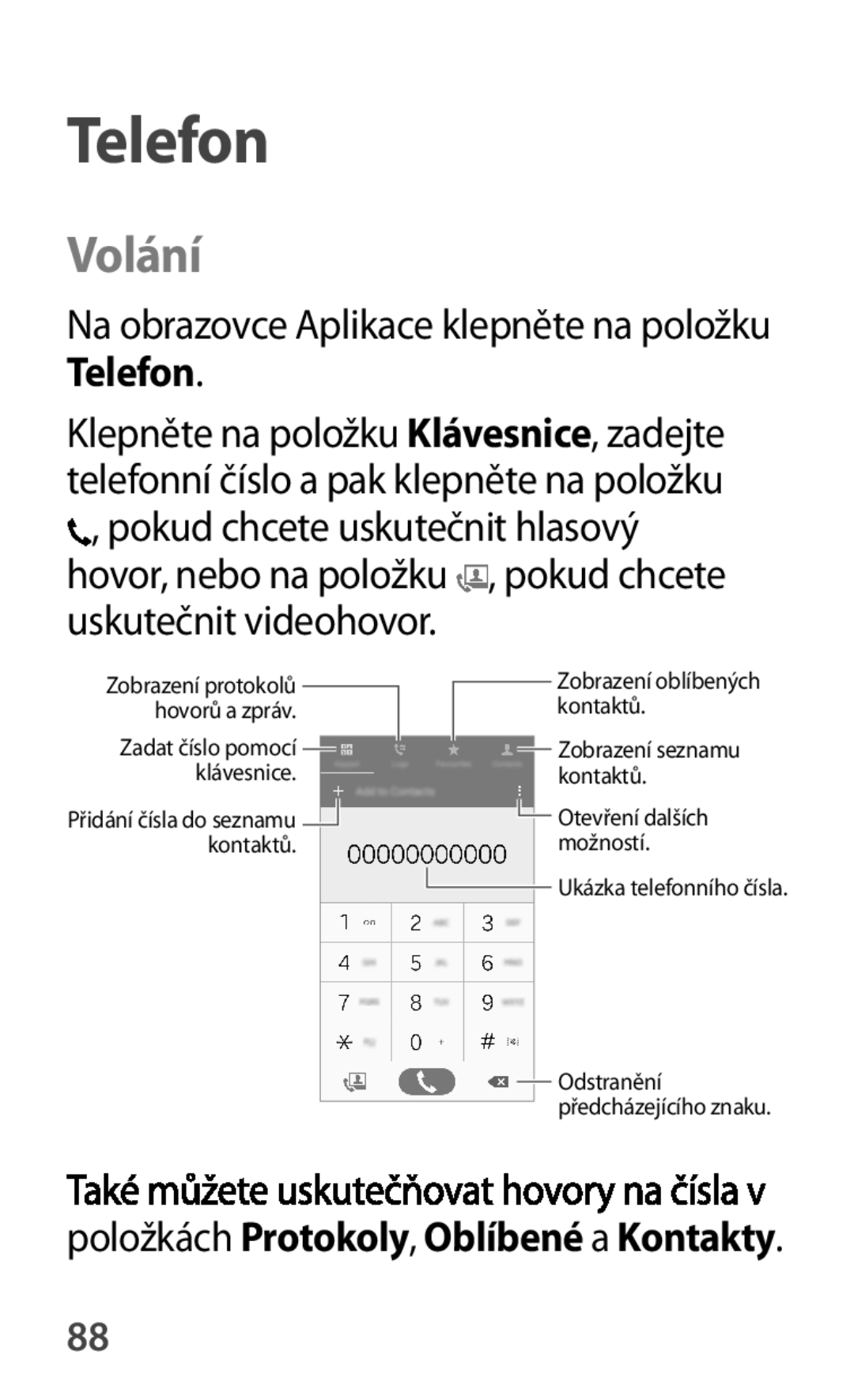 Samsung SM-A500FZKUETL manual Volání, Telefon 