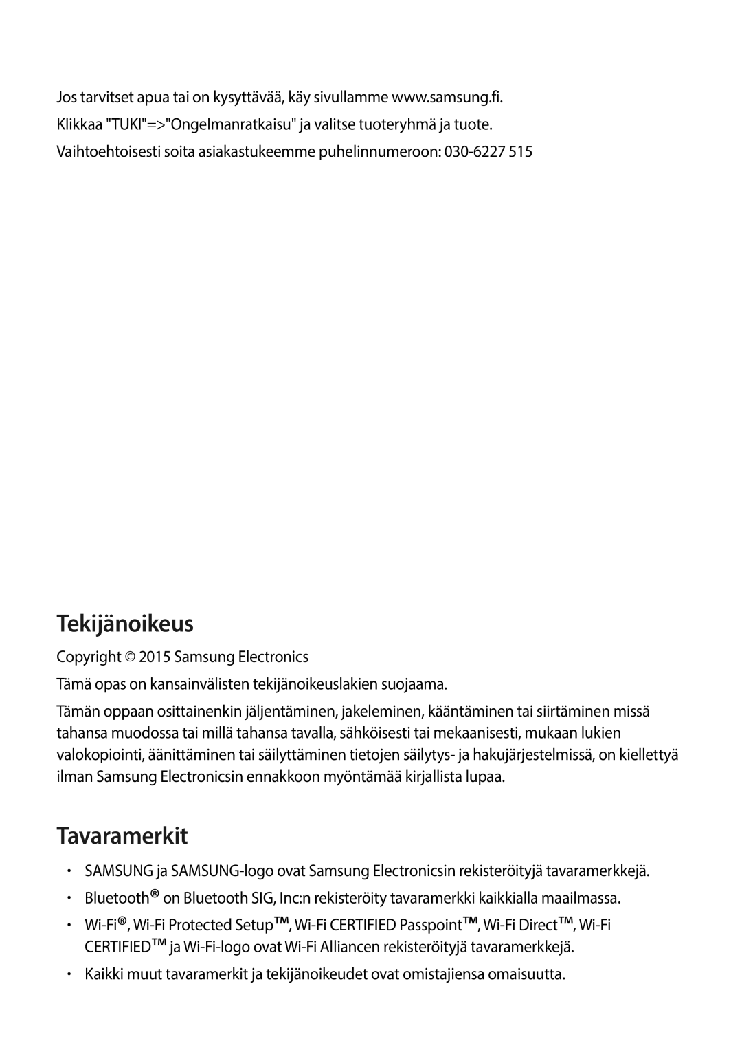 Samsung SM-A500FZWUNEE manual Tekijänoikeus 