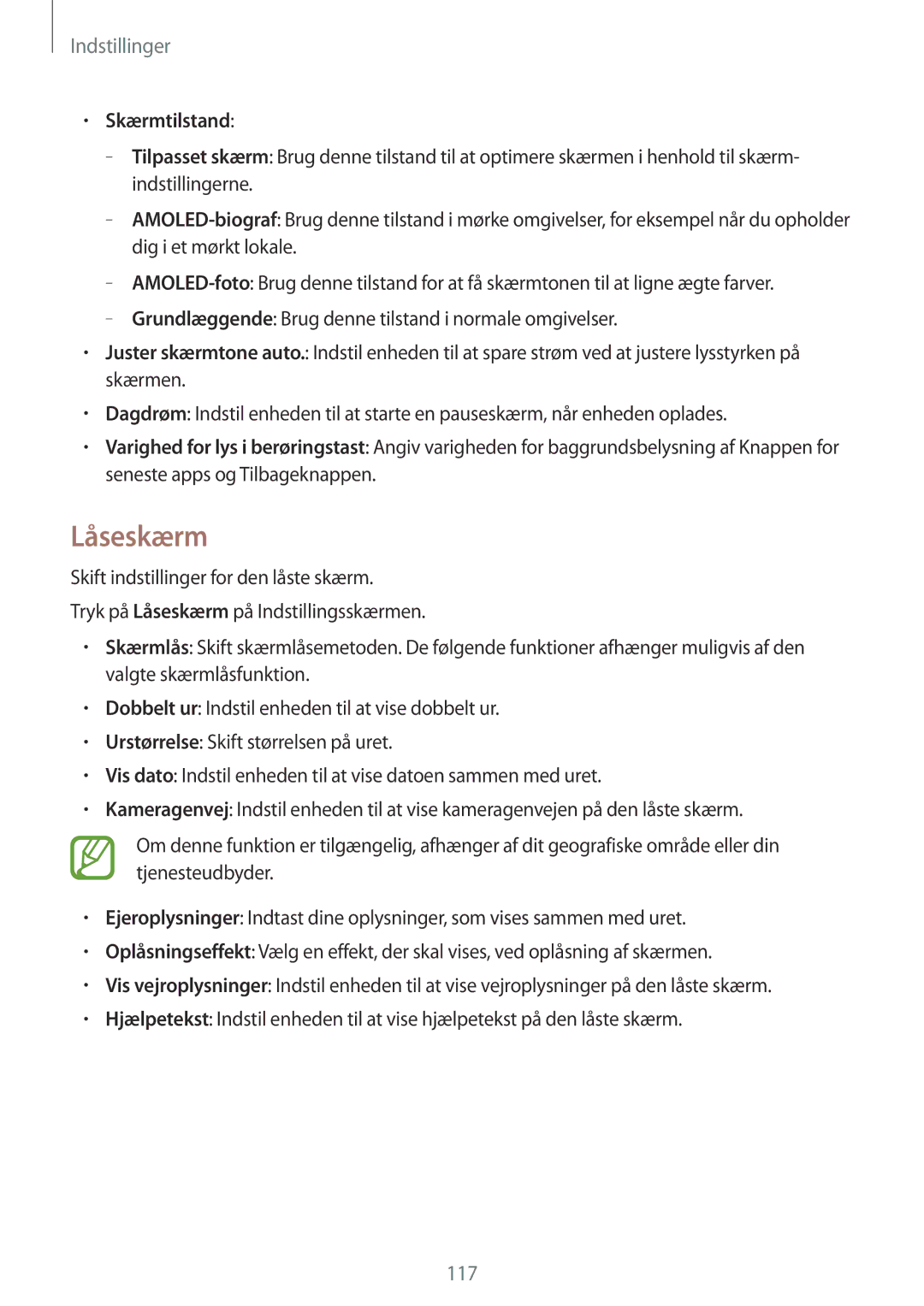 Samsung SM-A500FZWUNEE manual Låseskærm, Skærmtilstand 