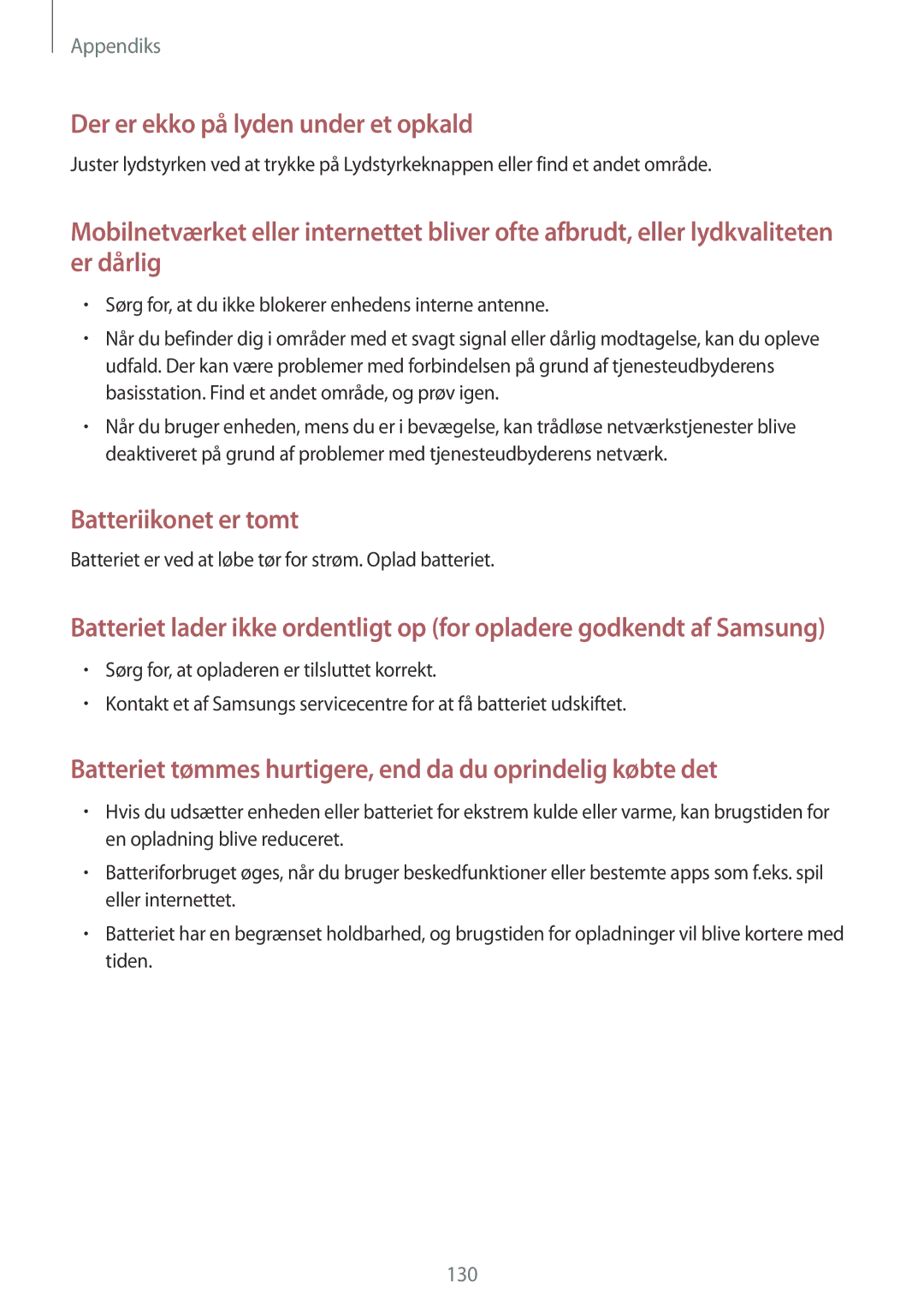 Samsung SM-A500FZWUNEE manual Batteriikonet er tomt, Batteriet er ved at løbe tør for strøm. Oplad batteriet 