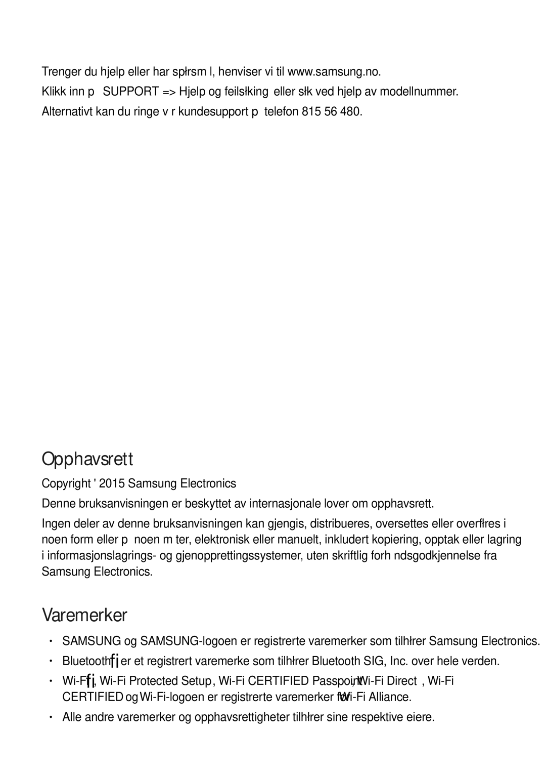 Samsung SM-A500FZWUNEE manual Opphavsrett 