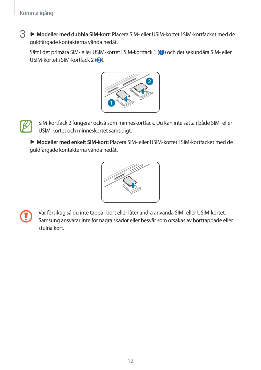 Samsung SM-A500FZWUNEE manual Komma igång 