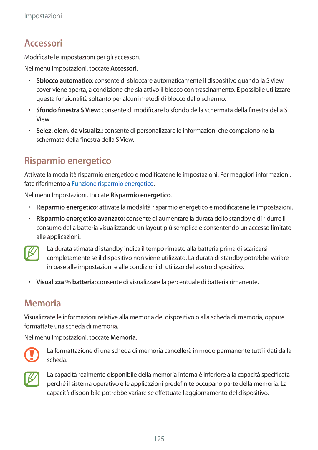 Samsung SM-A500FZWUOMN, SM-A500FZWUPRT, SM-A500FZKUDPL, SM-A500FZKUDBT, SM-A500FZKUPLS, SM-A500FZSUDBT manual Accessori, Memoria 