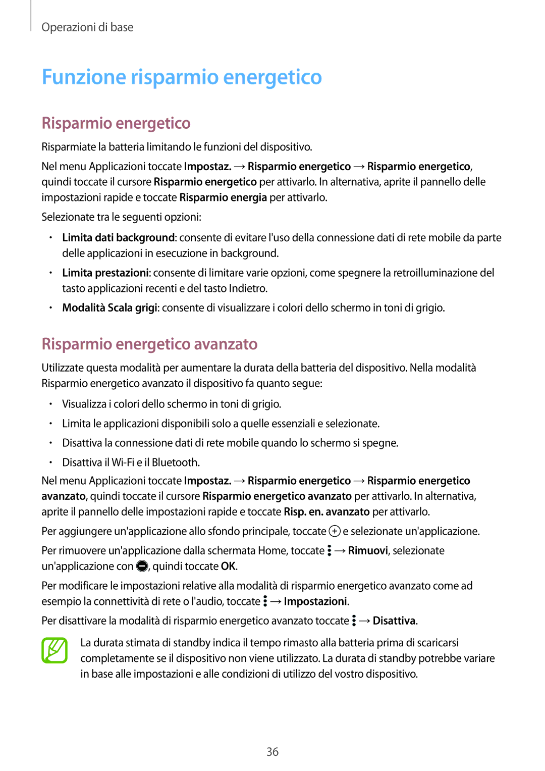 Samsung SM-A500FZWUPRT, SM-A500FZKUDPL, SM-A500FZKUDBT Funzione risparmio energetico, Risparmio energetico avanzato 