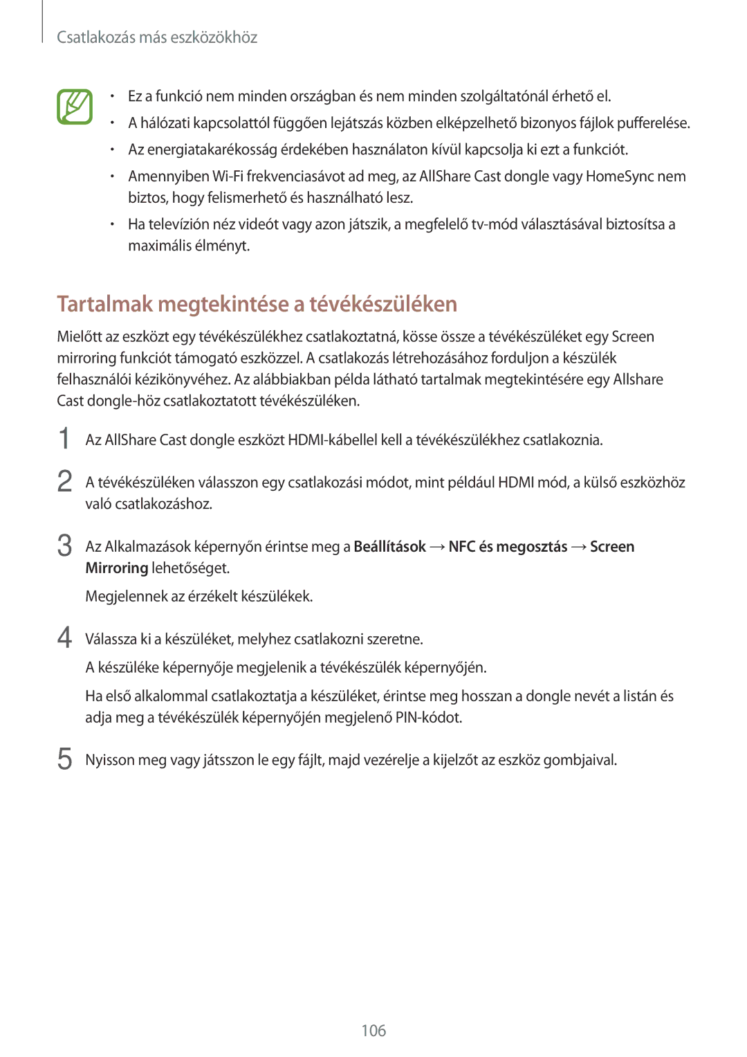 Samsung SM-A500FZSUIDE, SM-A500FZWUPRT, SM-A500FZWUATO, SM-A500FZKUCYO manual Tartalmak megtekintése a tévékészüléken 