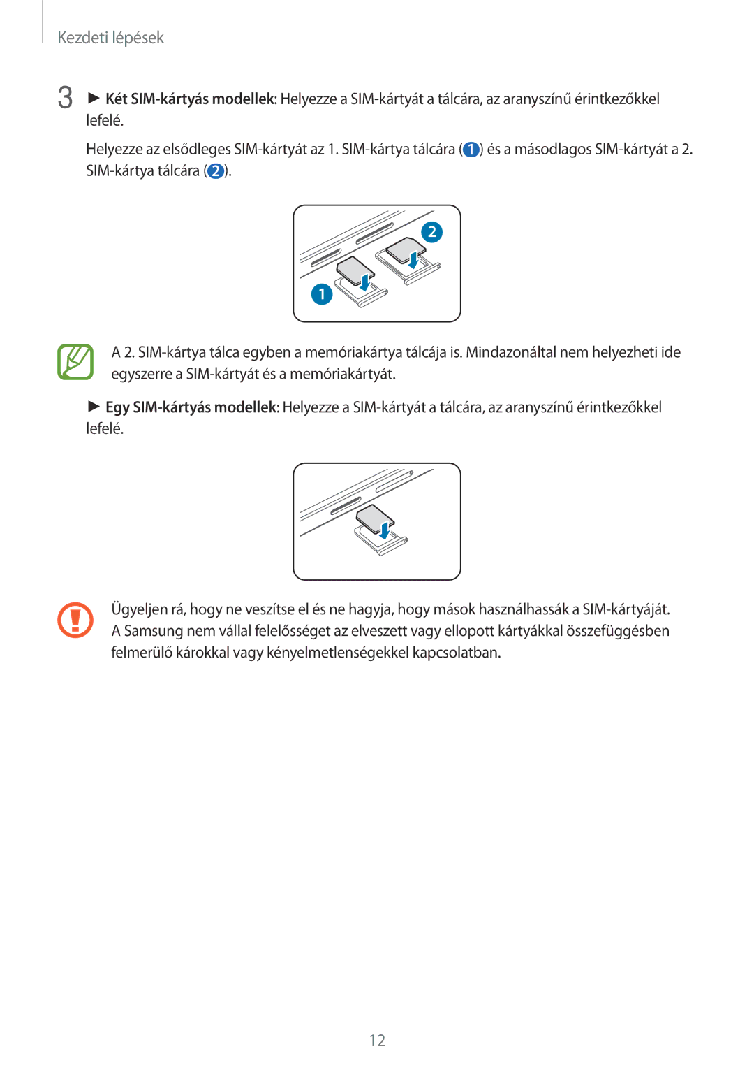 Samsung SM-A500FZSUXEO, SM-A500FZWUPRT, SM-A500FZWUATO, SM-A500FZKUCYO, SM-A500FZKUCOS, SM-A500FZKUCYV manual Kezdeti lépések 