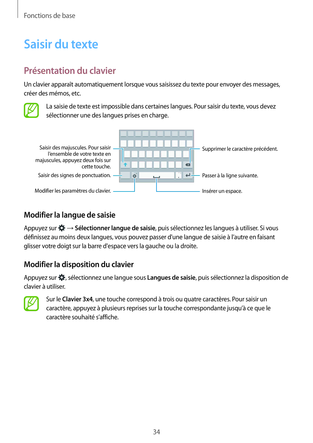 Samsung SM-A500FZKUXEF, SM-A500FZWUXEF manual Saisir du texte, Présentation du clavier, Modifier la langue de saisie 