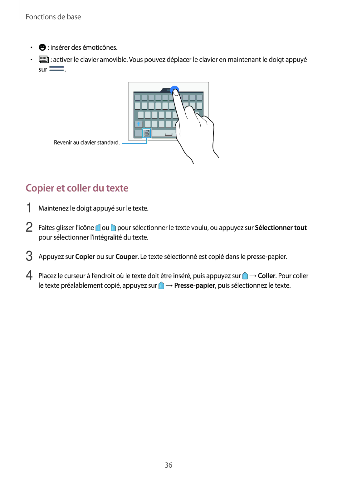 Samsung SM-A500FZWUXEF, SM-A500FZKUFTM, SM-A500FZKUSFR, SM-A500FZKUBOG, SM-A500FZWUSFR manual Copier et coller du texte 