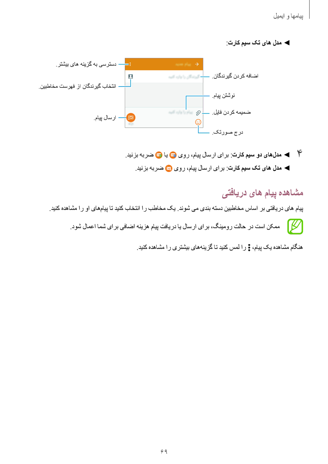 Samsung SM-A500HZKDAFR, SM-A500HZKDTUN, SM-A500HZWDCAC, SM-A500HZIDEGY manual یتفایرد یاه مایپ هدهاشم, تراک میس کت یاه لدم 