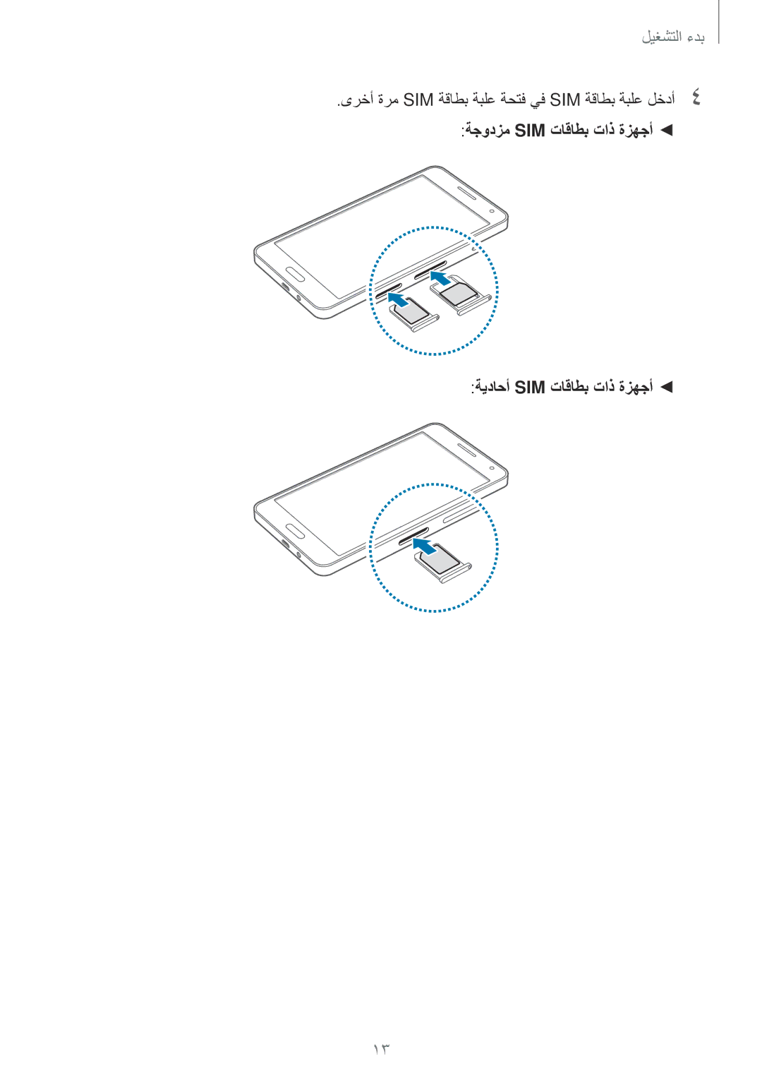 Samsung SM-A500HZKDTHR, SM-A500HZKDTUN, SM-A500HZWDCAC, SM-A500HZIDEGY ىرخأ ةرم SIM ةقاطب ةبلع ةحتف يف SIM ةقاطب ةبلع لخدأ4 