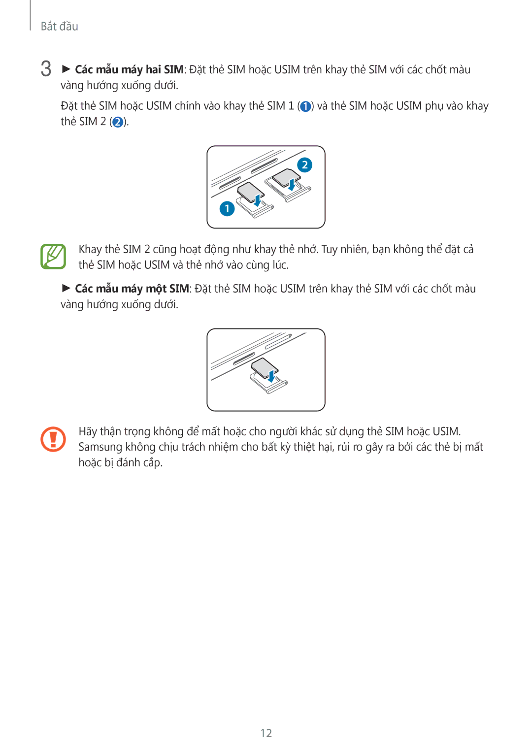 Samsung SM-A500HZKDXXV manual Bắt đầu 