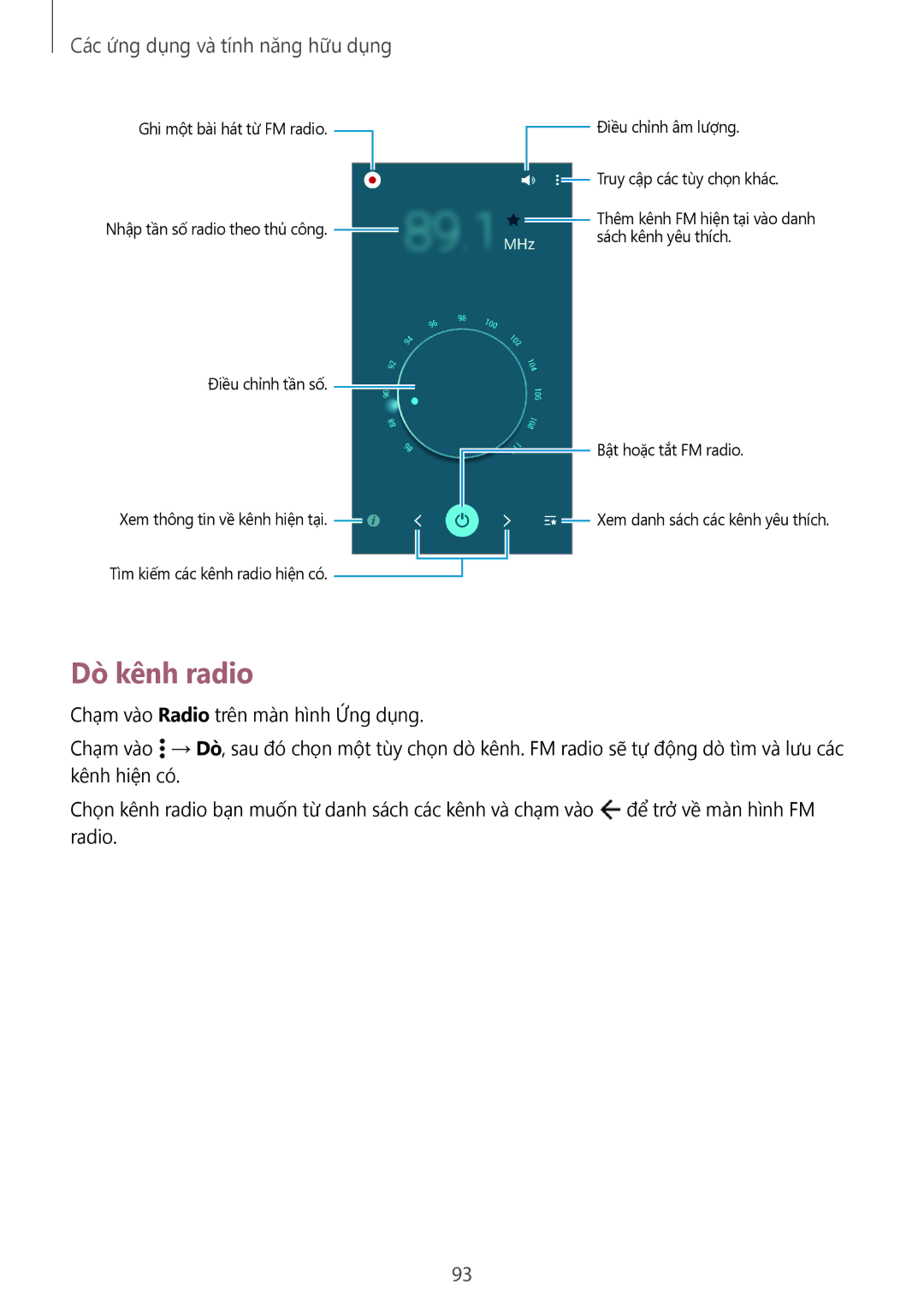 Samsung SM-A500HZKDXXV manual Dò kênh radio 