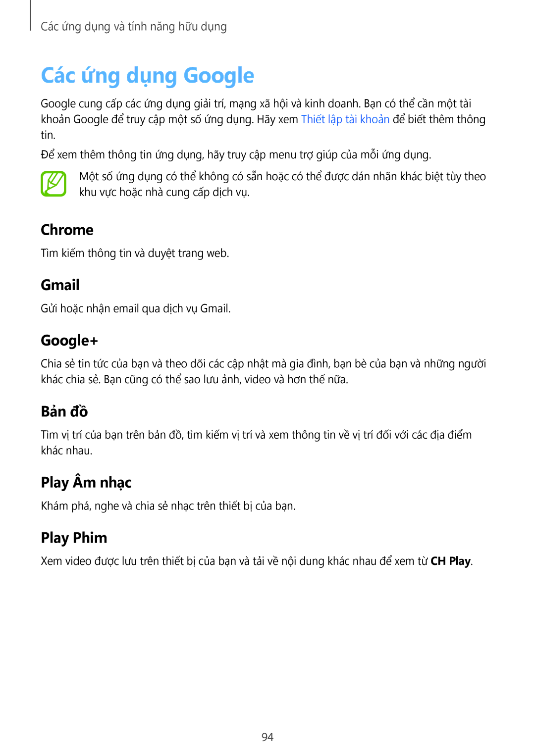 Samsung SM-A500HZKDXXV manual Các ứng dụng Google, Google+ 