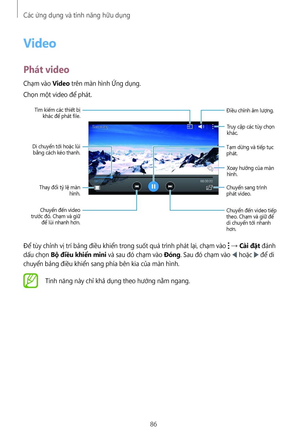 Samsung SM-A500HZKDXXV manual Video, Phát video 