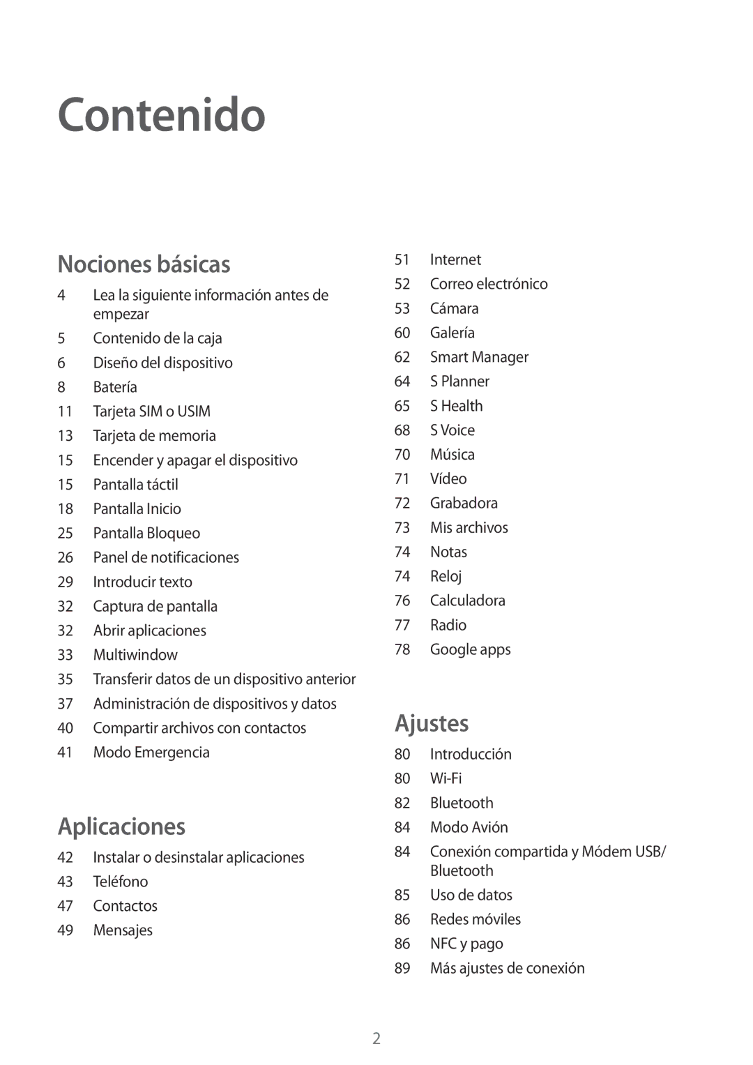 Samsung SM-A510FZKAPHE, SM-A510FEDAPHE, SM-A510FZWAPHE, SM-A510FZDAPHE manual Contenido 