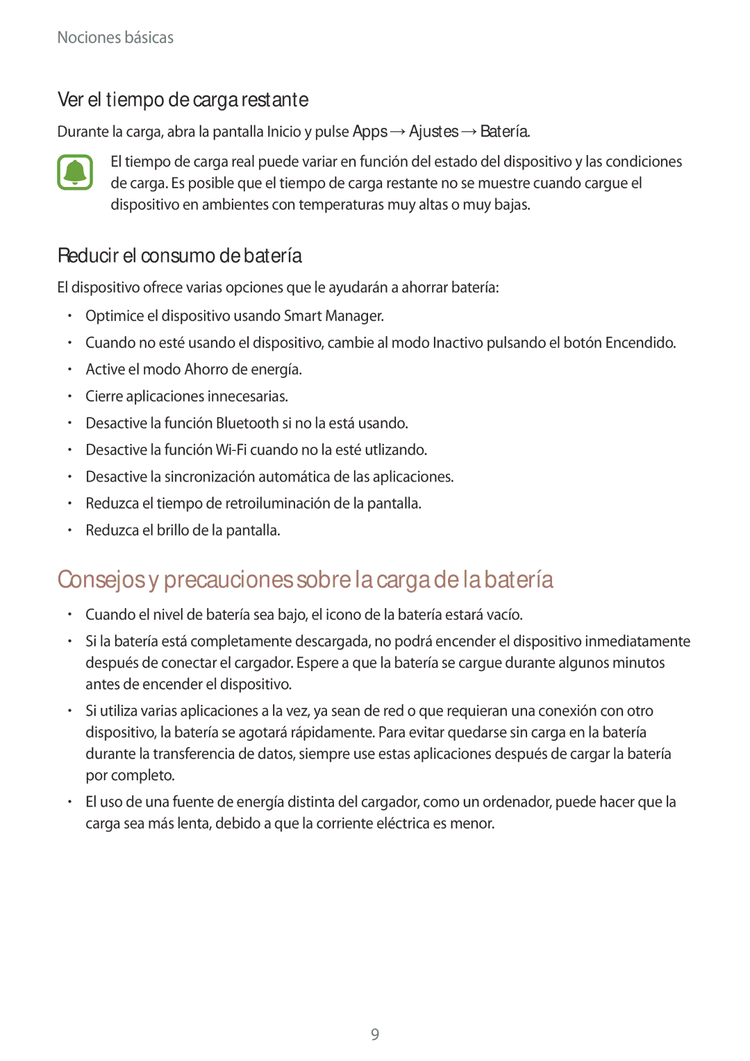 Samsung SM-A510FZWAPHE manual Consejos y precauciones sobre la carga de la batería, Ver el tiempo de carga restante 