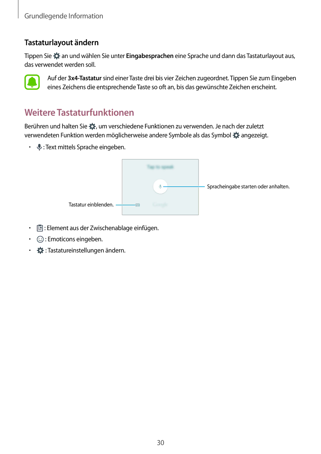 Samsung SM-A510FZKADBT, SM-A510FZDADBT, SM-A510FZWADBT, SM-A510FEDADBT Weitere Tastaturfunktionen, Tastaturlayout ändern 