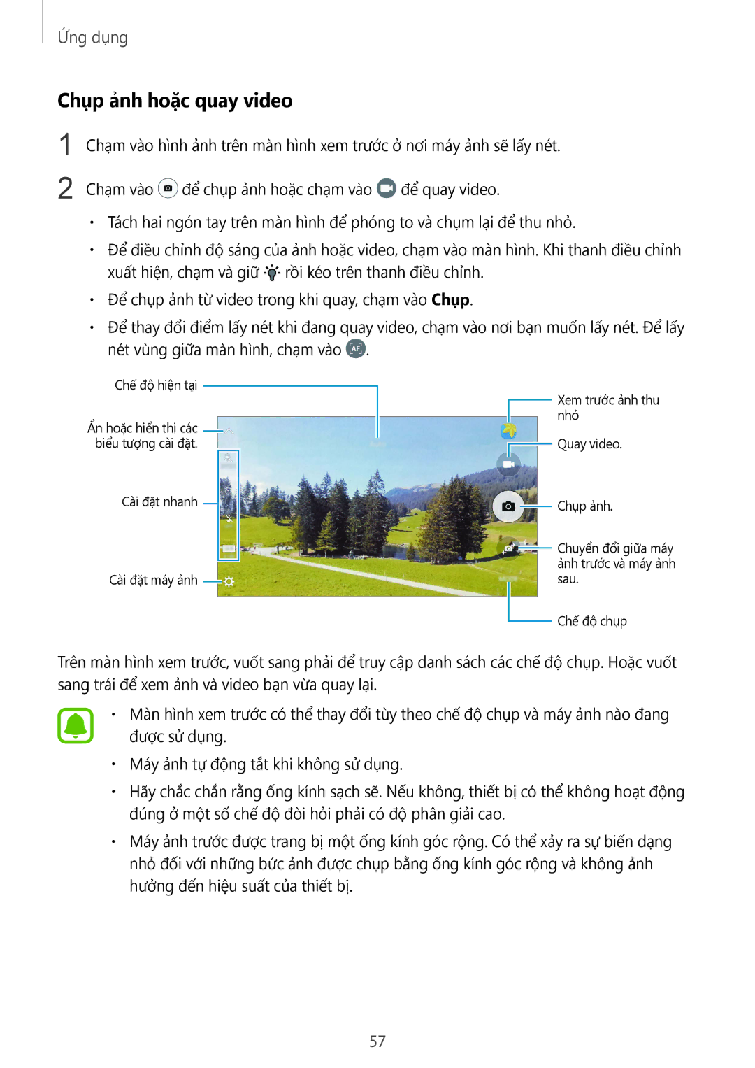 Samsung SM-A510FZDFXXV, SM-A510FZKFXXV, SM-A510FEDFXXV manual Chụp ảnh hoặc quay video 
