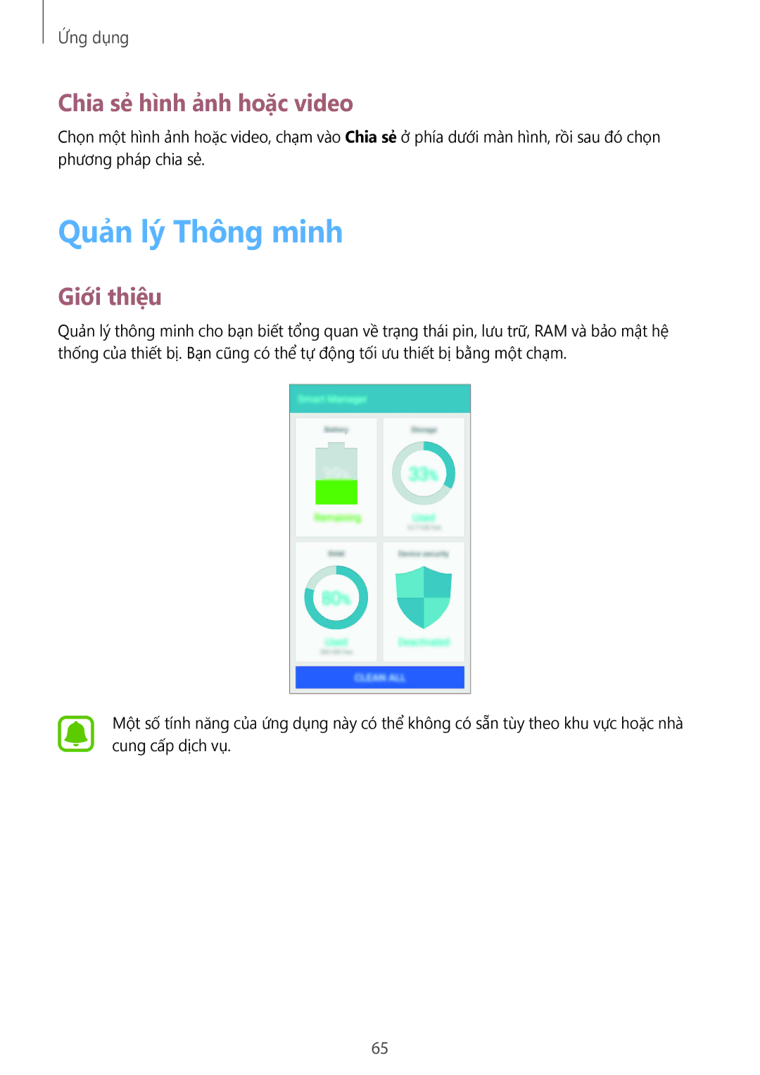 Samsung SM-A510FEDFXXV, SM-A510FZDFXXV, SM-A510FZKFXXV manual Quản lý Thông minh, Chia sẻ hình ảnh hoặc video 