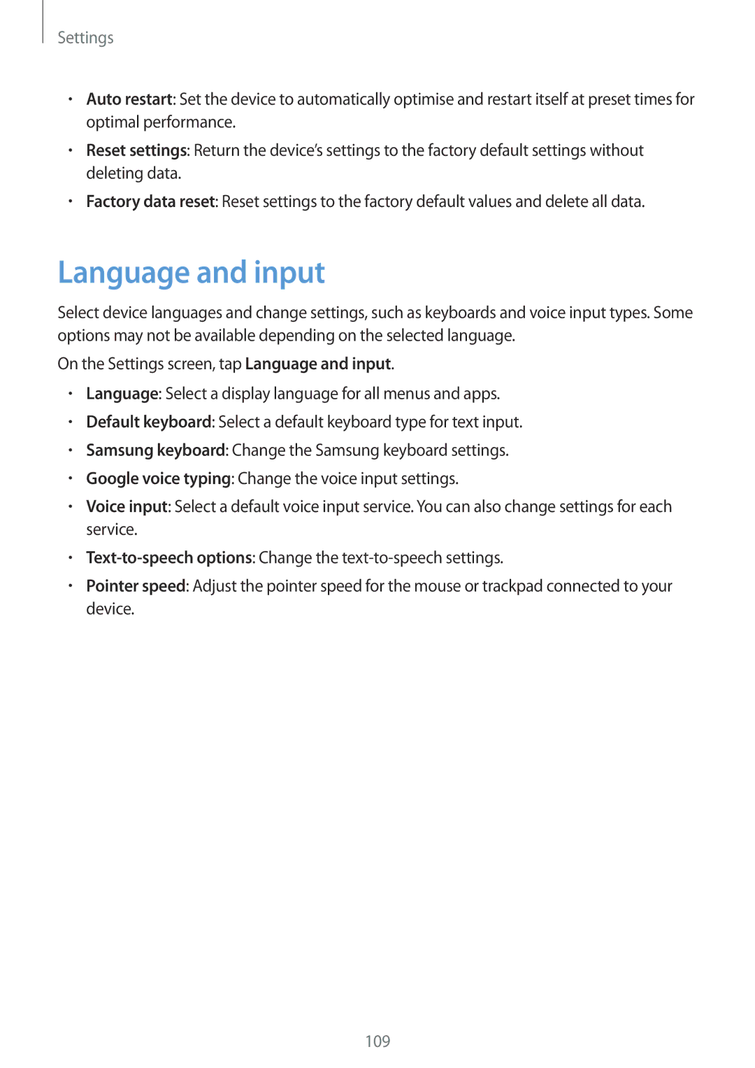 Samsung SM-A510FZKAILO manual Language and input 