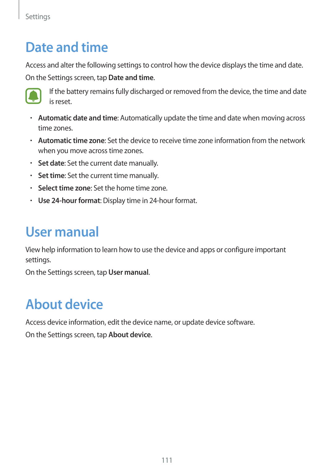 Samsung SM-A510FZKAILO manual Date and time, About device 