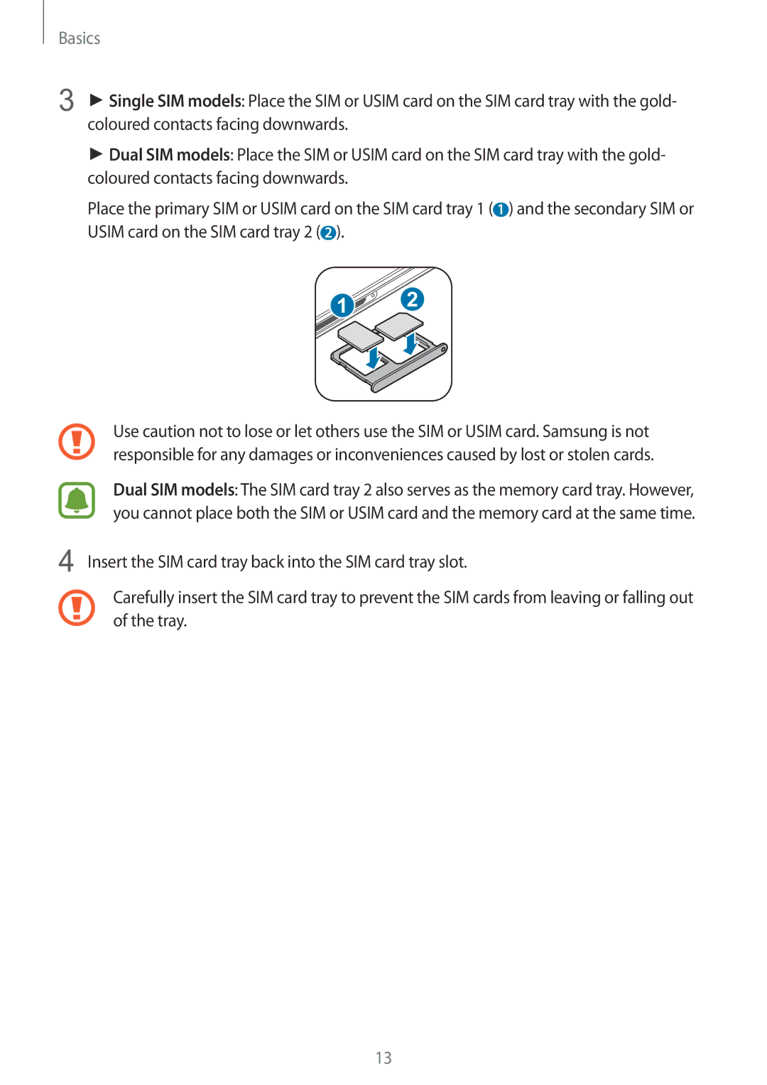 Samsung SM-A510FZKAILO manual Basics 