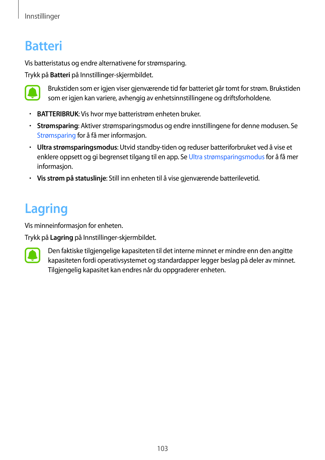 Samsung SM-A510FZWANEE, SM-A510FZKANEE, SM-A510FZDANEE manual Batteri, Lagring 