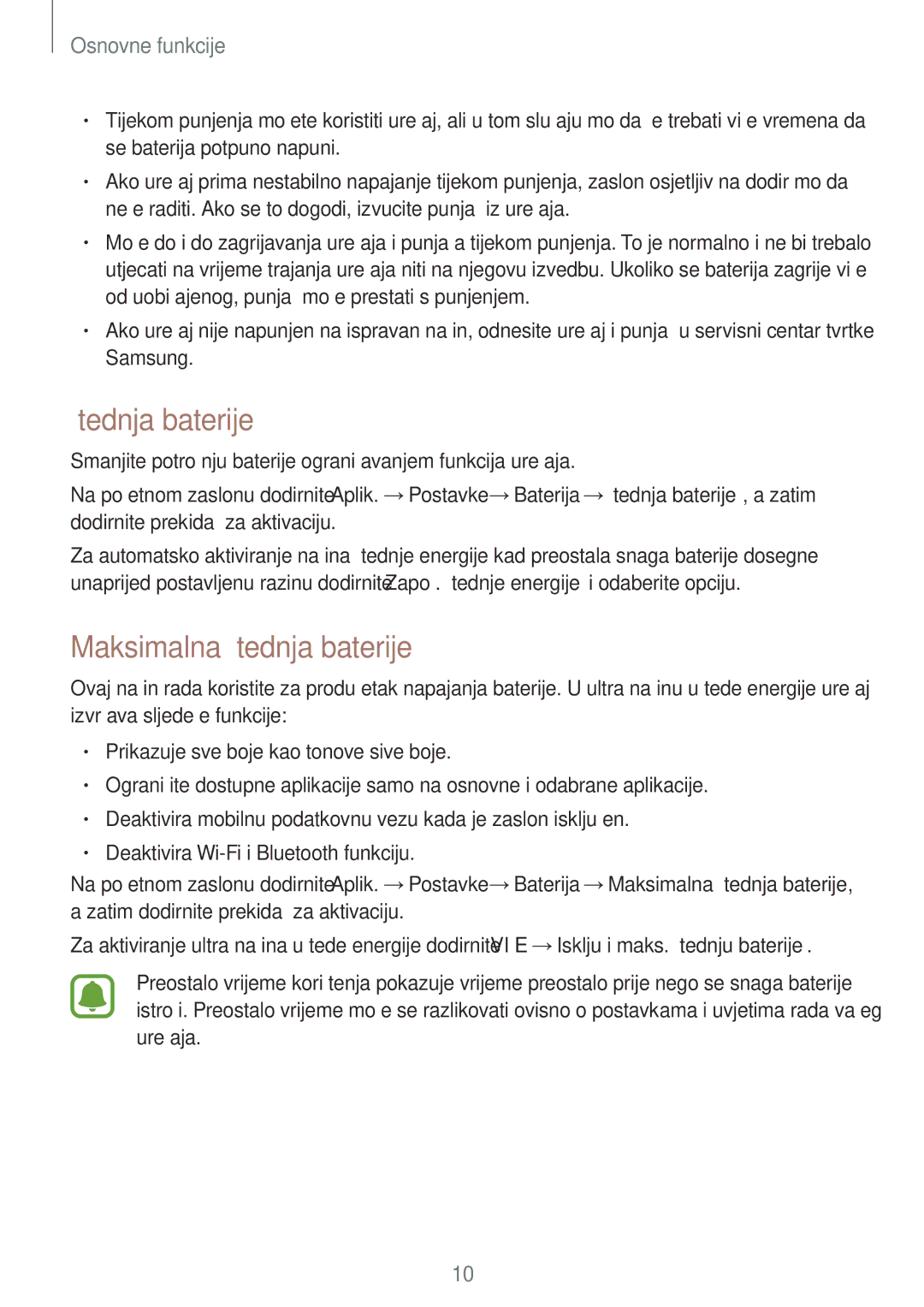 Samsung SM-A510FZKASEE manual Štednja baterije, Maksimalna štednja baterije 