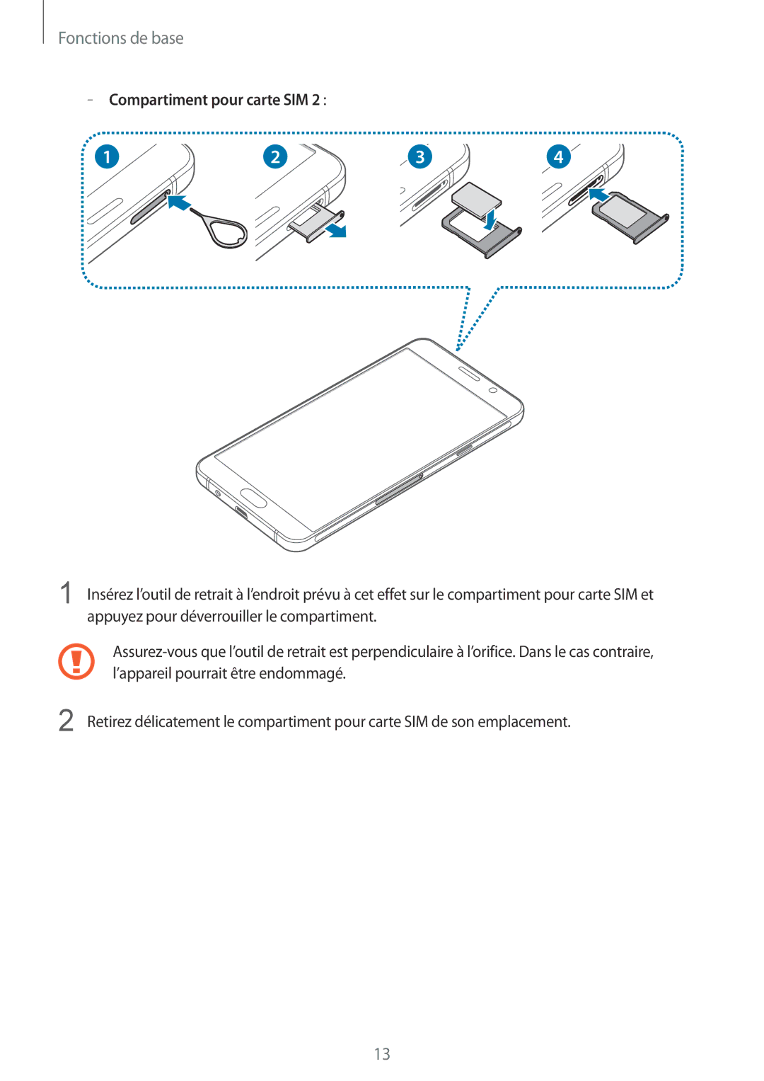 Samsung SM-A510FZDAXEF, SM-A510FZKAXEF, SM-A510FEDAXEF, SM-A510FZWAXEF manual Fonctions de base 