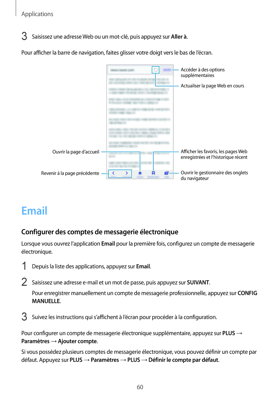 Samsung SM-A510FZKAXEF, SM-A510FZDAXEF, SM-A510FEDAXEF, SM-A510FZWAXEF Configurer des comptes de messagerie électronique 