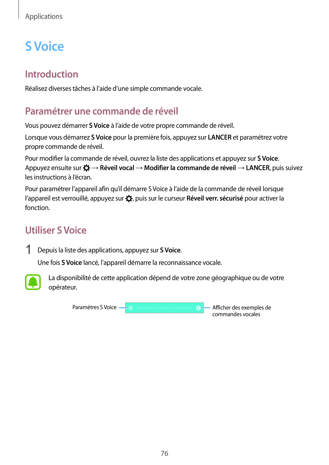 Samsung SM-A510FZKAXEF, SM-A510FZDAXEF, SM-A510FEDAXEF manual Paramétrer une commande de réveil, Utiliser S Voice 